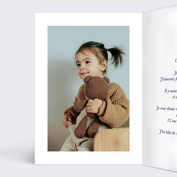 Invitation anniversaire enfant Ciel Étoilé Intérieur Gauche