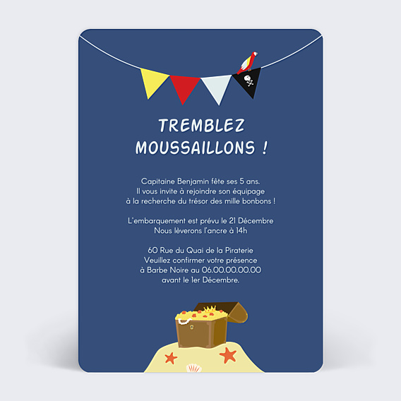 Invitation Anniversaire Enfant Bateau Pirate