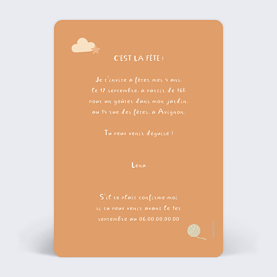 Invitation Anniversaire Enfant Gâteau chat