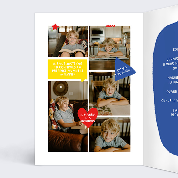 Invitation Anniversaire Enfant BD anniversaire
