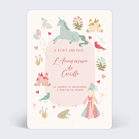 Invitation Anniversaire Enfant Monde Enchanté