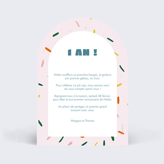 Invitation Anniversaire Enfant Ma première bougie