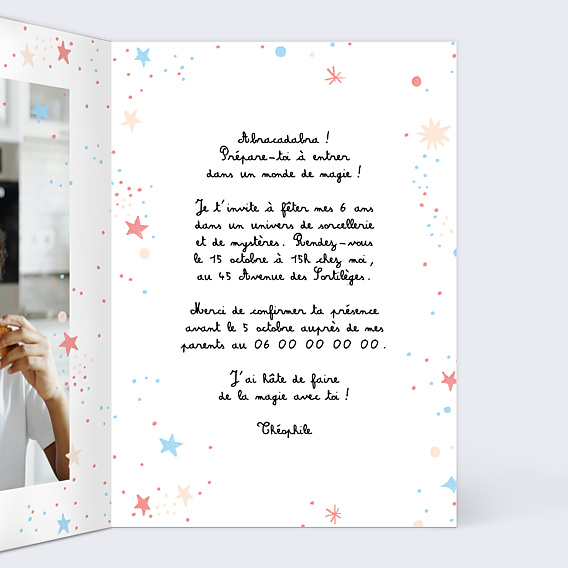 Invitation Anniversaire Enfant Magicien