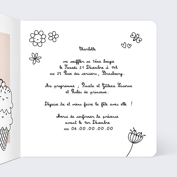 Invitation Anniversaire Enfant Coloriage Licorne