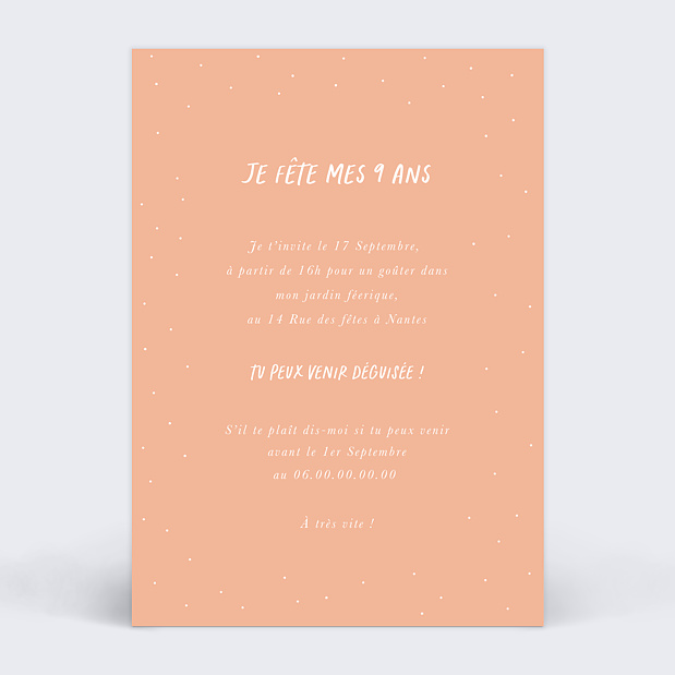 Invitation Anniversaire Enfant Ma Couronne Verso