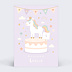 Invitation anniversaire enfant Gâteau licorne magique