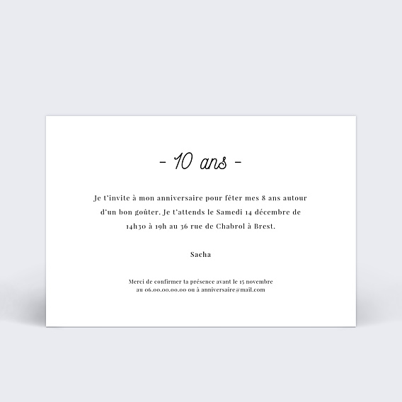 Invitation Anniversaire Enfant Tirets Anniversaire