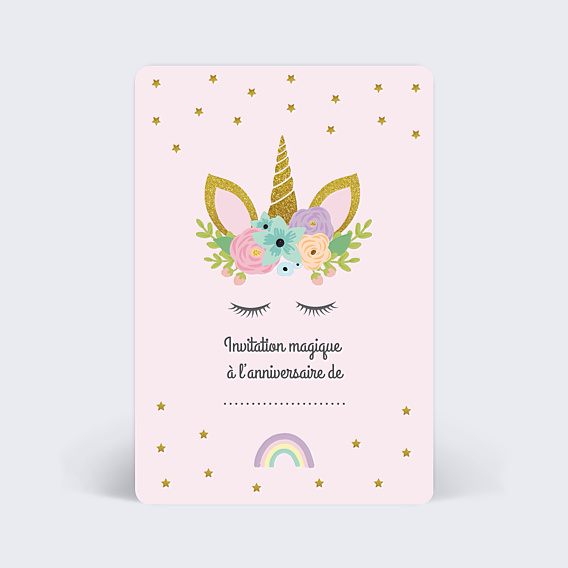 Invitation Anniversaire Enfant Jolie licorne