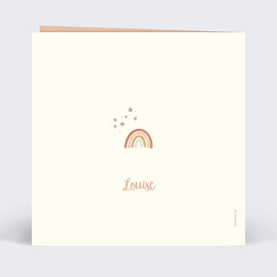 Invitation anniversaire enfant Petit Arc-en-ciel Verso