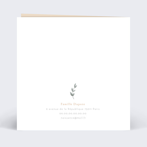 Invitation anniversaire enfant Petite Prairie Verso