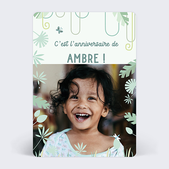 Invitation Anniversaire Enfant Lilliputiens x Popcarte - Jungle