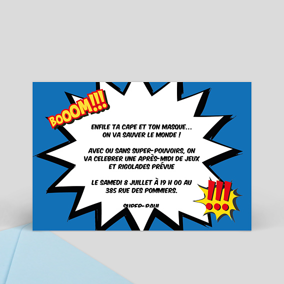 Invitation anniversaire enfant Bat Anniversaire Verso