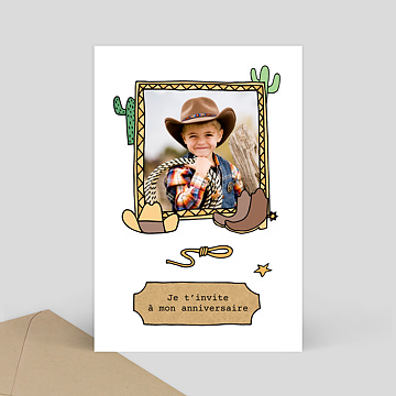 Invitation Anniversaire Enfant Cowboy