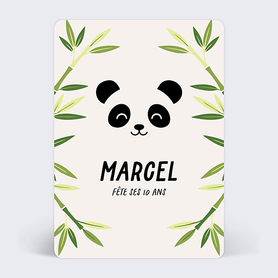 Invitation Anniversaire Enfant Panda souriant