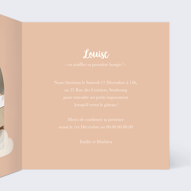 Invitation Anniversaire Enfant Petit Arc-en-ciel Intérieur Droit