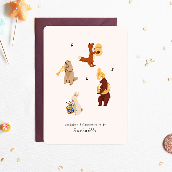 Invitation anniversaire enfant Animaux en Fête Après 4