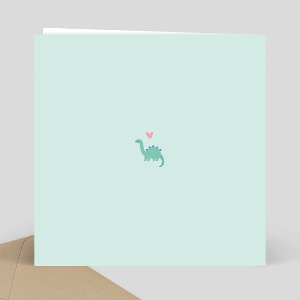 Carte invitation anniversaire Dinosaures Verso
