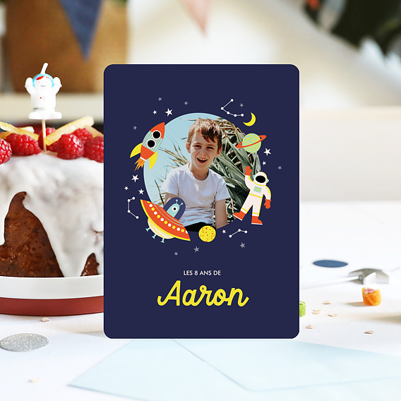 Invitation anniversaire enfant Dans l'Espace Après 1