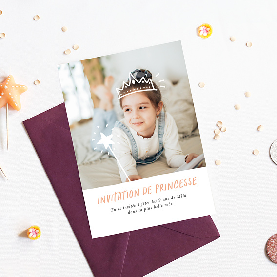 Invitation anniversaire enfant Ma Couronne Après 1