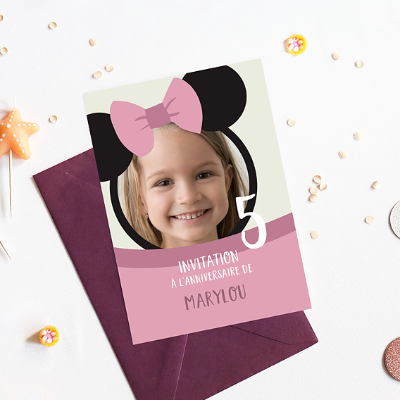 Invitation anniversaire enfant Minnie Après 1
