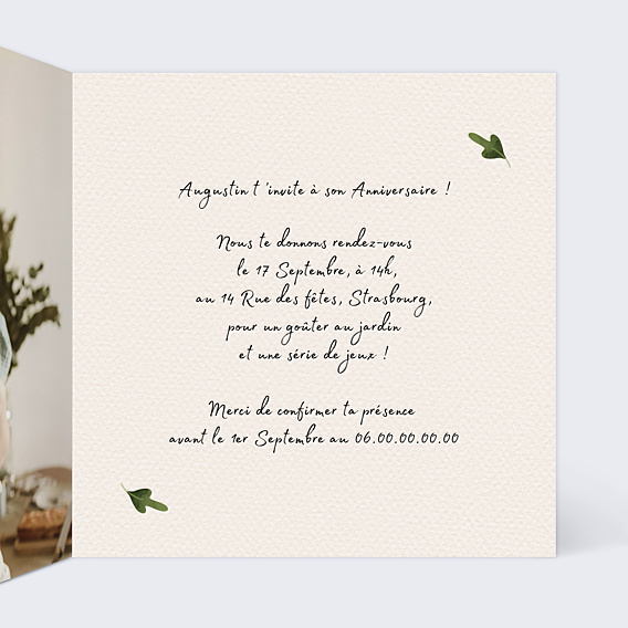 Invitation Anniversaire Enfant Joli Renard