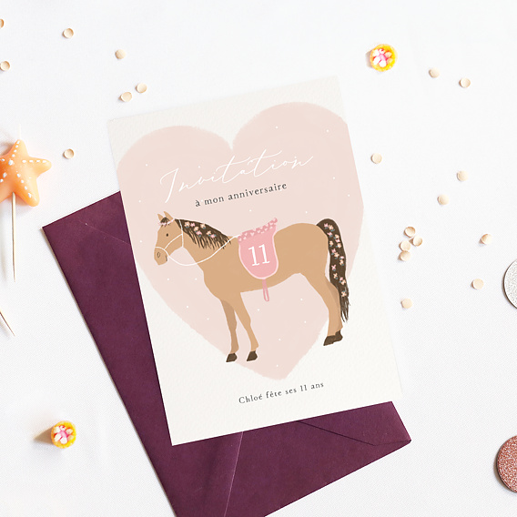 Invitation anniversaire enfant Grand Cheval Après 1