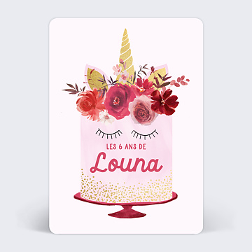 Invitation Anniversaire Enfant Gteau Licorne