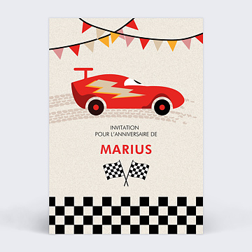 Invitation Anniversaire Enfant Voiture de Course