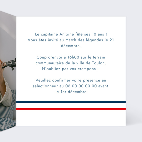 Invitation Anniversaire Enfant Champion