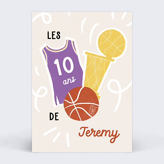 Invitation Anniversaire Enfant Champion Basketball