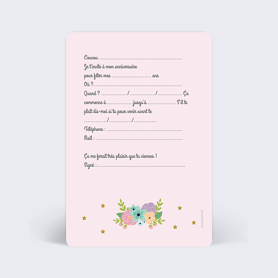 Invitation Anniversaire Enfant Jolie licorne