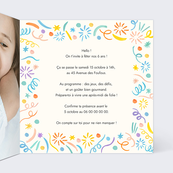 Invitation Anniversaire Enfant Duo