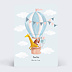 Invitation anniversaire enfant Montgolfière et Animaux