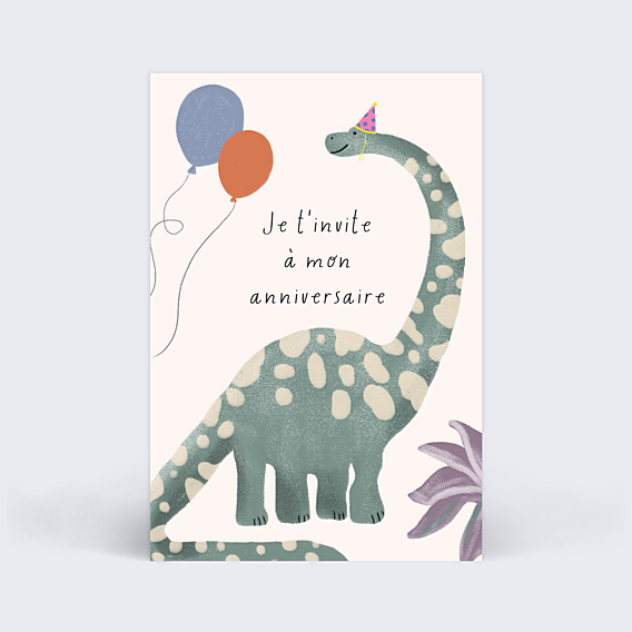 Invitation anniversaire enfant Grand Dinosaure