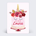 Invitation anniversaire enfant Gâteau Licorne