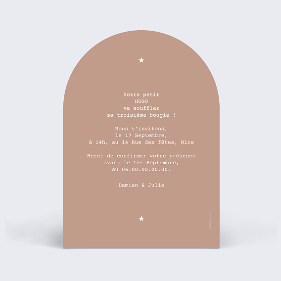 Invitation anniversaire enfant Rêve de montgolfière Verso