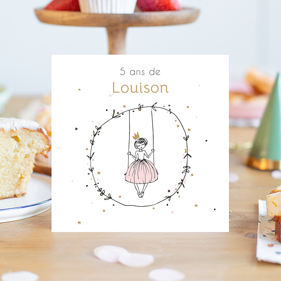 Invitation anniversaire enfant Jolie Princesse Après 1
