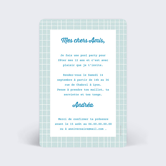 Invitation Anniversaire Enfant Enfant Pool Party