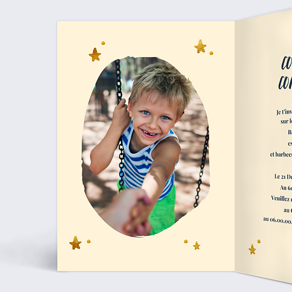 Invitation anniversaire enfant Dragon Photo Intérieur Gauche