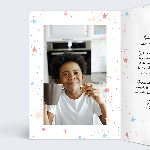 Invitation anniversaire enfant Magicien Intérieur Gauche