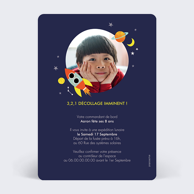 Invitation Anniversaire Enfant Décollage Imminent Verso