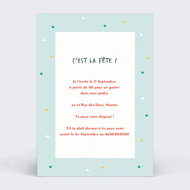 Invitation Anniversaire Enfant Petit Robot Verso