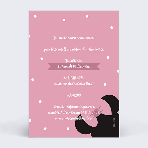 Invitation Anniversaire Enfant Minnie
