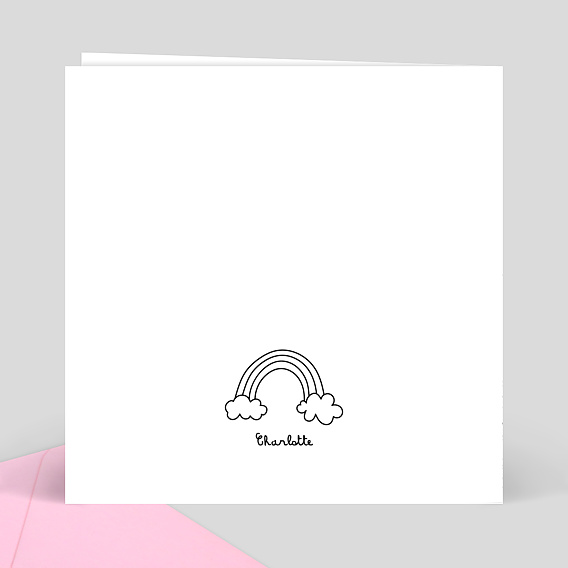 Invitation anniversaire enfant Coloriage Licorne Verso