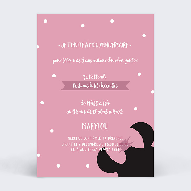 Invitation Anniversaire Enfant Minnie Popcarte