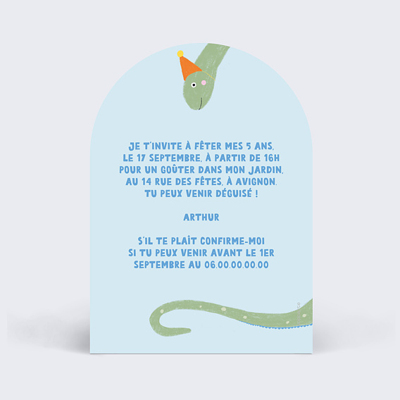 Invitation Anniversaire Enfant Diplodocus