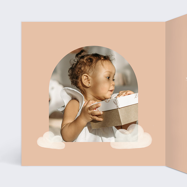 Invitation Anniversaire Enfant Petit Arc-en-ciel Intérieur Gauche