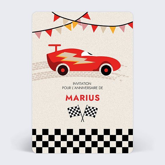 Invitation Anniversaire Enfant Voiture de Course