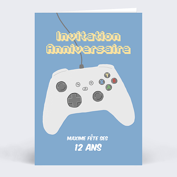 Invitation Anniversaire Enfant Level Up