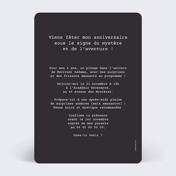 Invitation Anniversaire Enfant Mercredi
